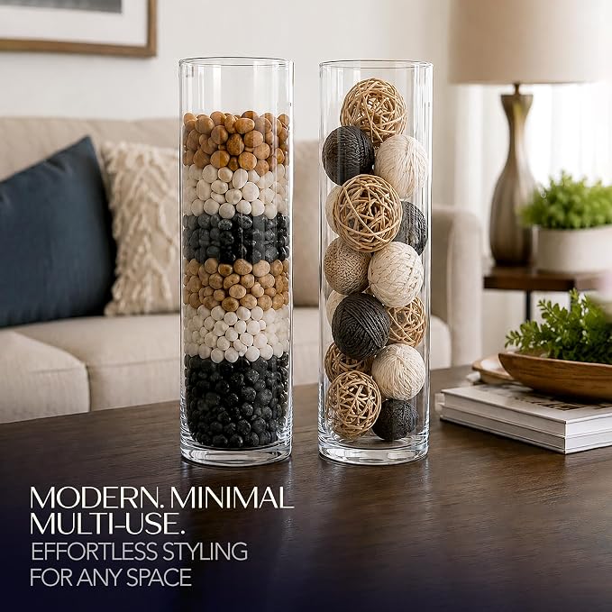 Royal Imports Glass Cylinder Flower Vase 4" Wide x 14" Tall, Floating & Votive - Image 5