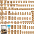 106PCS Brass Pipe Fittings Assortment Kit, 1/8" 1/4" 3/8" 1/2" NPT | Extension by Ailbiuko