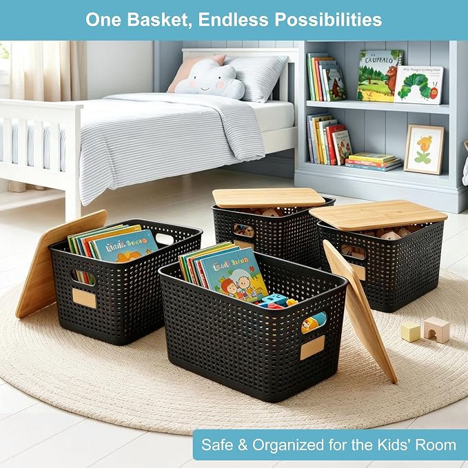2 Pack Tall Plastic Storage Bins - Image 4