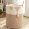 OIAHOMY 100L Nursery Hamper Laundry Basket Laundry Hamper Brown/White | by MasterofSpaceOptimization