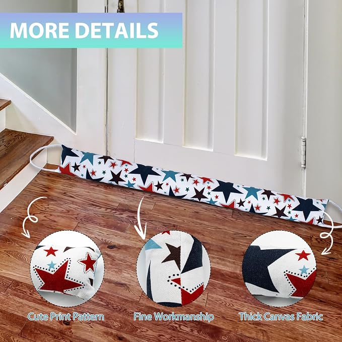 Weighted Door Draft Stopper, 2 Pack 48 Inch Under Door Blocker, Bottom of Door - Image 5