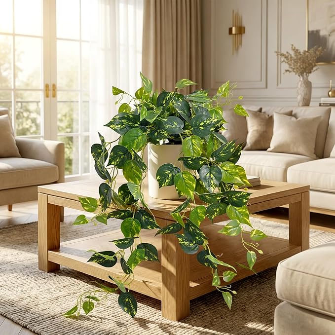 Fake Plants, Artificial Plants Indoor, Realistic Durable, Fake Pothos - Image 6