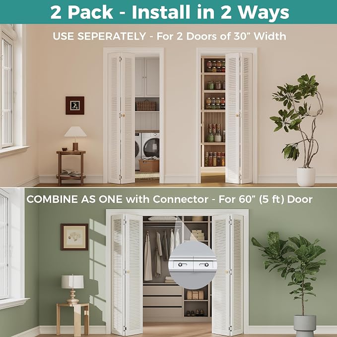 Closet Bifold Door Hardware & 2 x 30 Track Kit, Combine - Image 2