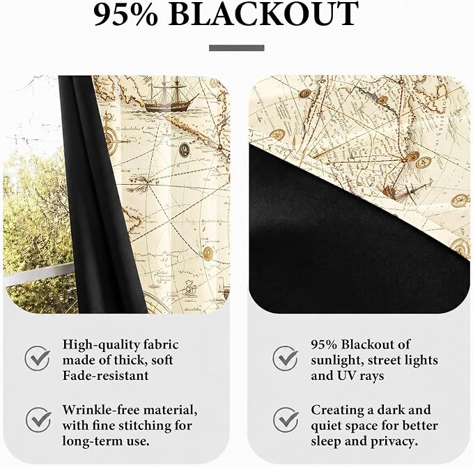 Vintage Nautical Blackout Curtains - Image 6