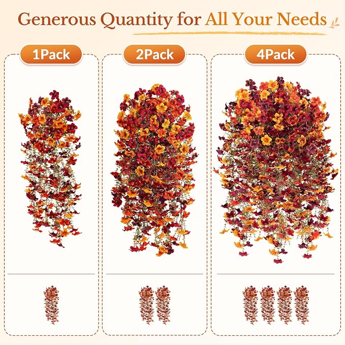 8 Pcs Upgrade Big Artificial Hanging Fall Flowers - Image 3