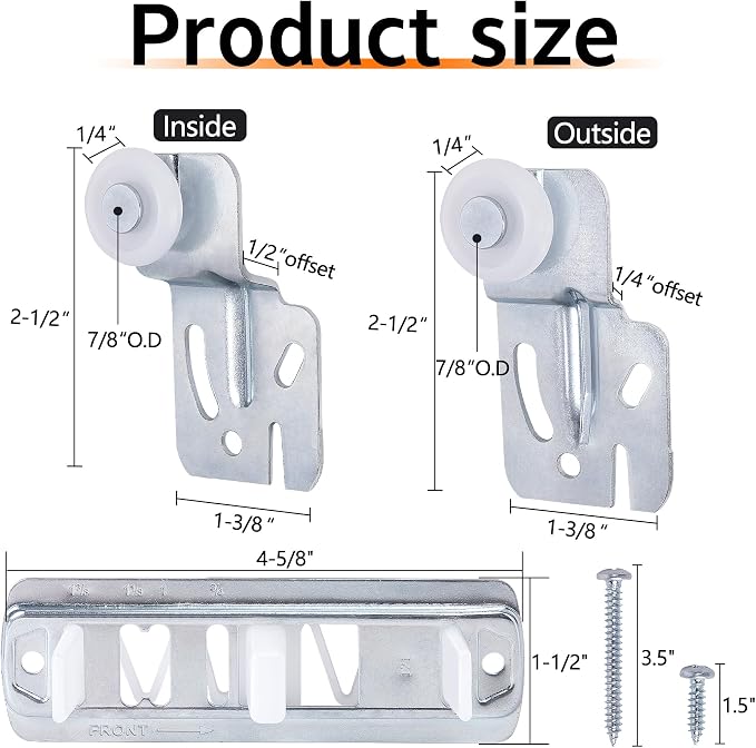 10Pcs Sliding Closet Door Roller Kit, Wardrobe Door Roller - Image 2