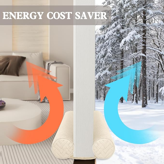 Ciieyuo Velvet Under Door Noise Stopper Draft Blocker, door noise, cold air - Image 9