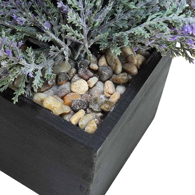 Winlyn 14" Artificial Lavender Arrangement Faux Lavender Flowers in Rustic - Image 3