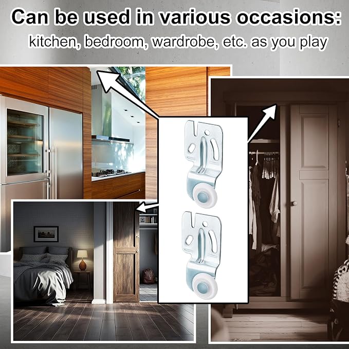 Blulu 4 Pcs Sliding Closet Door Roller Kit | Wardrobe Wheels Hardware, Fits Top - Image 7