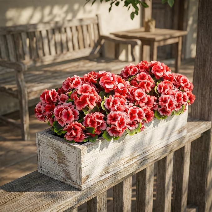 lovemoon 16 Pcs Artificial Geranium Plant Realistic Silk Flowers - Image 5