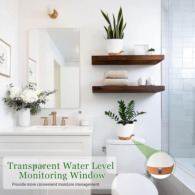 Self Watering Pots for Inoor Ourdoor Plants 10/9/8/7/6.5" Plastic Planters | - Image 7