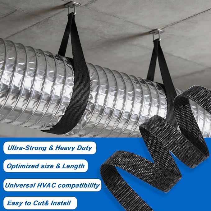 Heavy Duty Duct Strap 150FT Black Nylon Webbing Strap - Image 6
