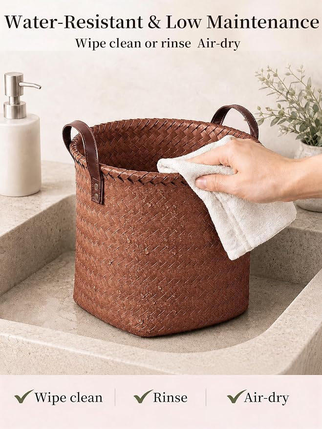 Wicker Storage Baskets, 4 Pack Woven Baskets - Image 7