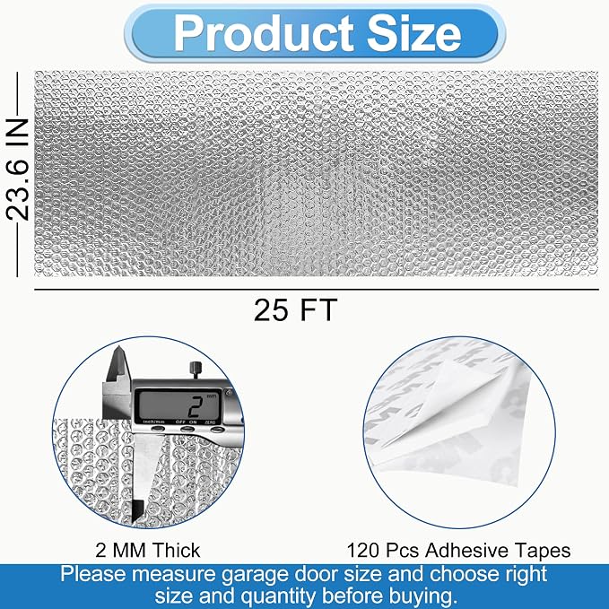 ToLanbbt Reflective Insulation Roll, 23.6IN x 25FT Double Bubble Wrap - Image 3