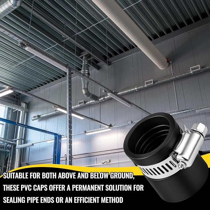 6 Pack 1-1/2 Inch Flexible PVC Pipe Cap - Image 5