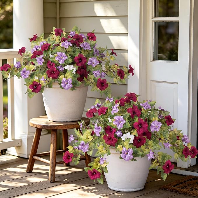 Ammyoo Artificial Fall Flowers Fake Petunias Plants by Ammyoo
