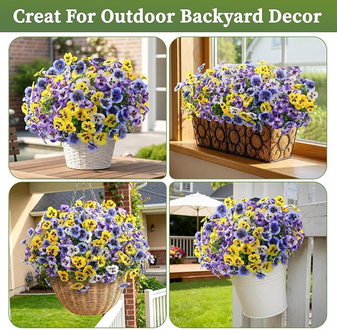 Alupssuc 24 Bundles Artificial Flowers UV Resistant - Image 9