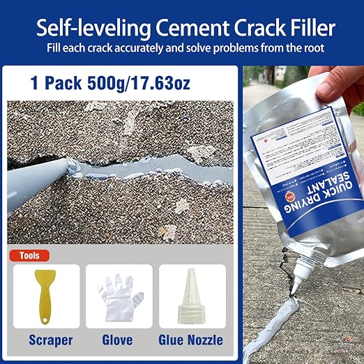 Concrete Crack Filler and Sealant, Quick Drying High Elasticity Cement Crack - Image 2