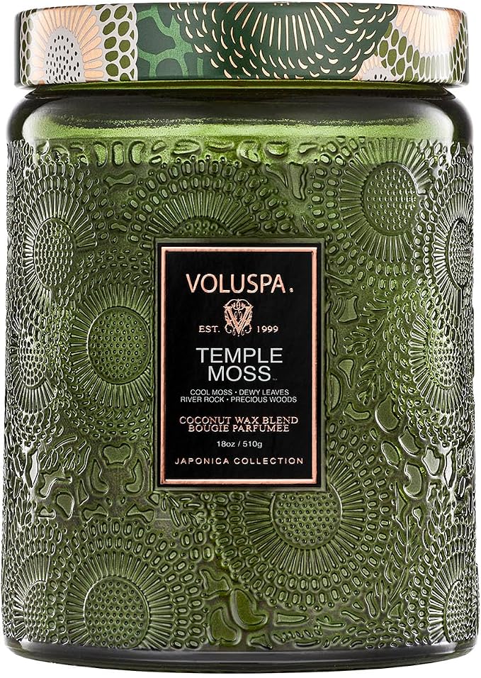 Voluspa Temple Moss, Large Candle Jar, Coconut Wax Blend, Scented Candles by Unknown