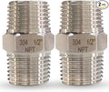 1/2" Male x 1/2" Male Hex Nipple Pipe Fittings, 304 Stainless Steel 1/2 inch by feyadaperonline
