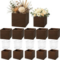 CONNOO Square Wooden Box Centerpiece Set, 12 Pack by CONNOO