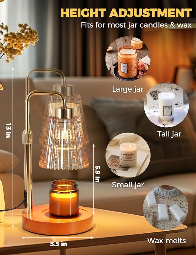 Modern Candle Warmer Lamp with 24h Cycle Timer, Dimmable Wax Melt Warmer | 24h - Image 5