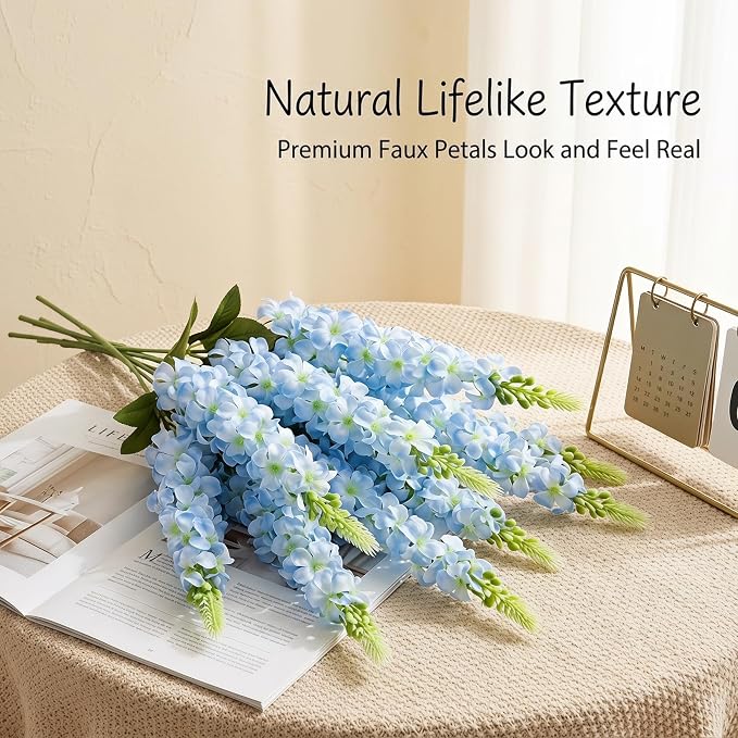 Kate Aspen 15pcs Snapdragon Artificial Flowers Delphinium Artificial Flowers - Image 2