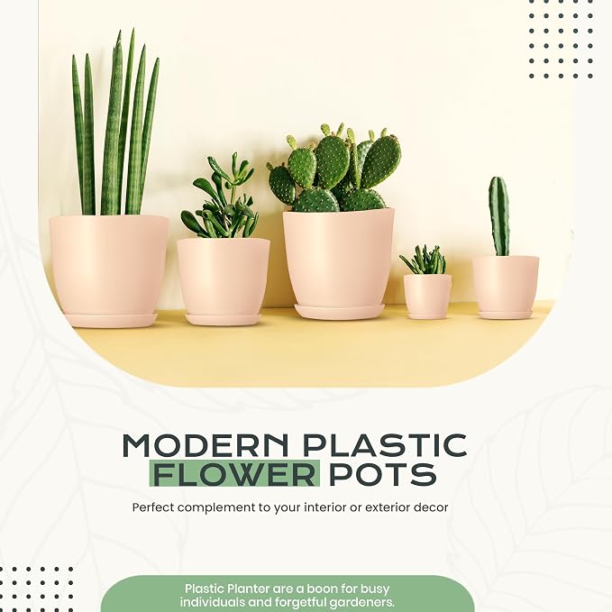Plant Pots Indoor with Drainage, 10 Pack Multi-Size Planters Set - Image 5