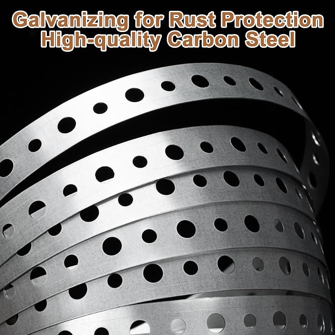 Galvanized Metal Pipe Strap 3/4-Inch x 10-Feet 27-Gauge - Image 4
