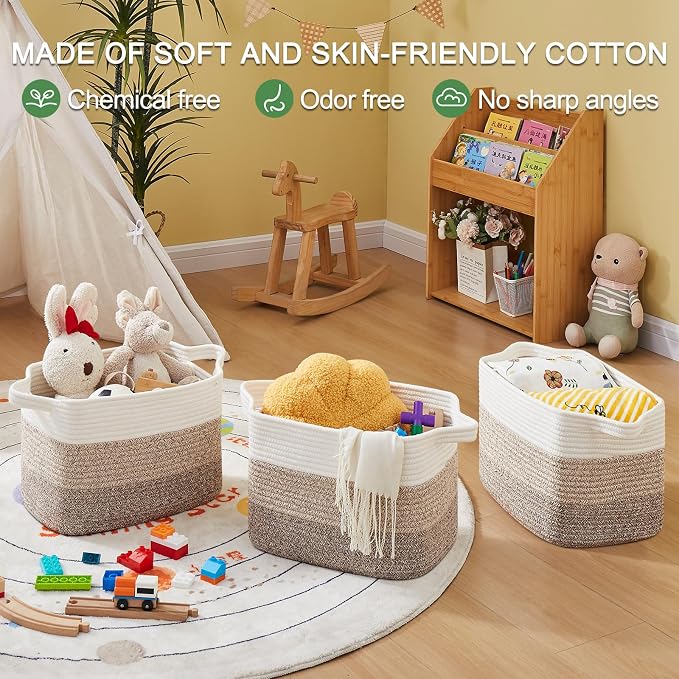 OIASKET Storage Baskets for Organizing, Woven Baskets for Shelves, Rectangle - Image 5
