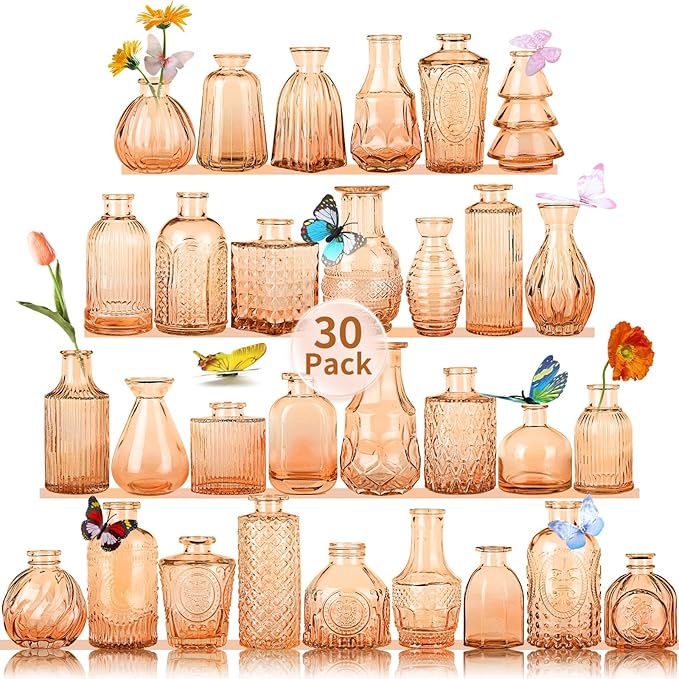 Valentine's Day Glass Bud Vases, Versatile Small Bud vases by earthgadgets