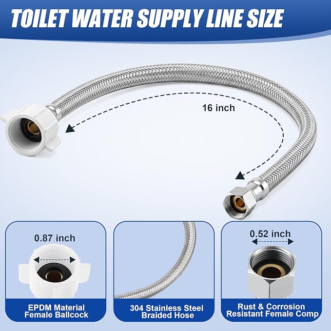 Dreyoo Complete Toilet Shut Off Valve Set - Image 2