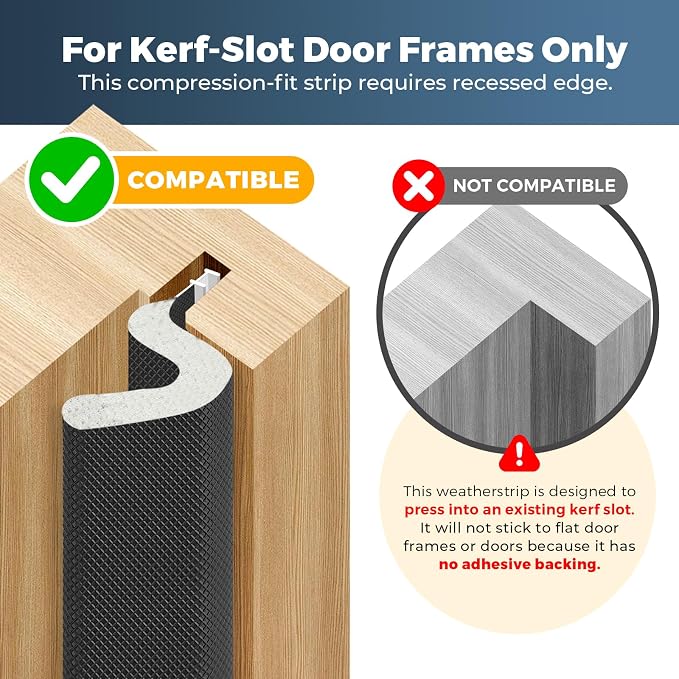 Weather Stripping Door Seal, 60 FT Kerf Foam Strip - Image 3