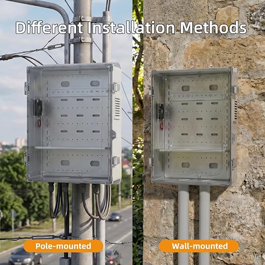 Joinfworld Outdoor Electric Enclosure Box 18.1x12.6x6.4 Waterproof | ABS Clear - Image 4