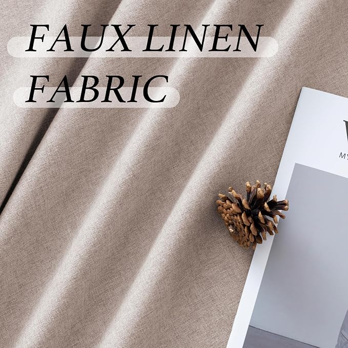 H.VERSAILTEX Grommet Natural Linen Textured Cafe Curtains 45 inch Length - Image 5