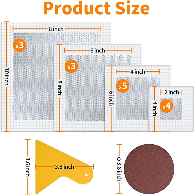Wall Repair Patch Kit, 15 Pieces Aluminum Self-Adhesive Mesh Repair Patches - Image 3