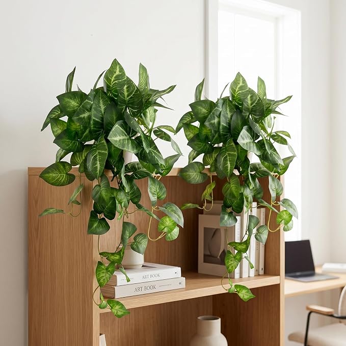 Artificial Pothos Hanging Plant, Office Decor - Image 5