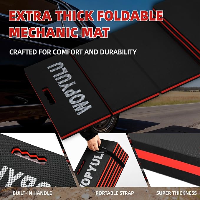 1.2" Thick Mechanic Mat for Working Under Car, 5 Fold Kneeling Pad for Work - Image 6
