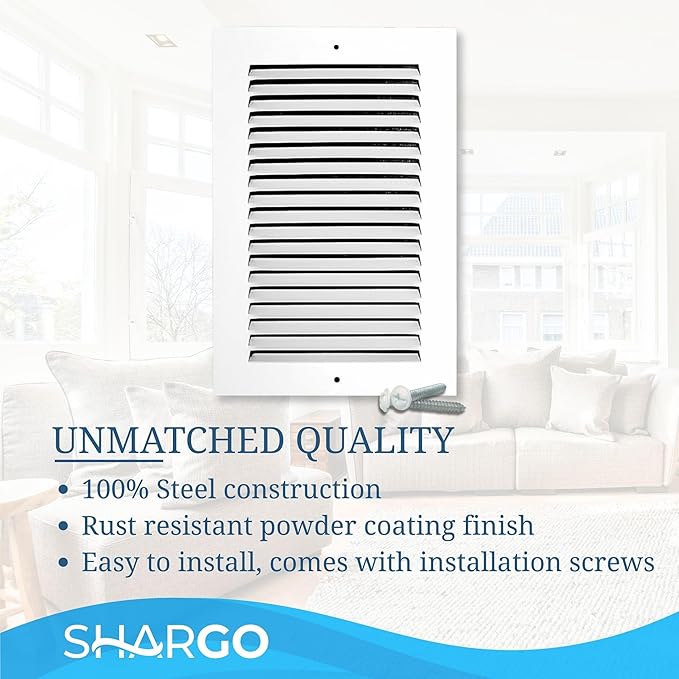 4 x 12 Inch Return Air Vent Cover, Solid Steel HVAC Grille - Image 6