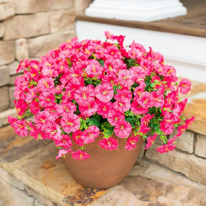 Artificial Flowers for Outdoors Fake Plants Outside Decoration, 12 Bundles Silk - Image 8