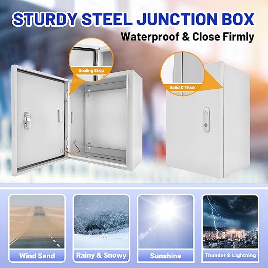 Outdoor Electrical Box 12x10x6 NEMA4X IP66 Waterproof Junction Box | 1.5mm Cold - Image 3