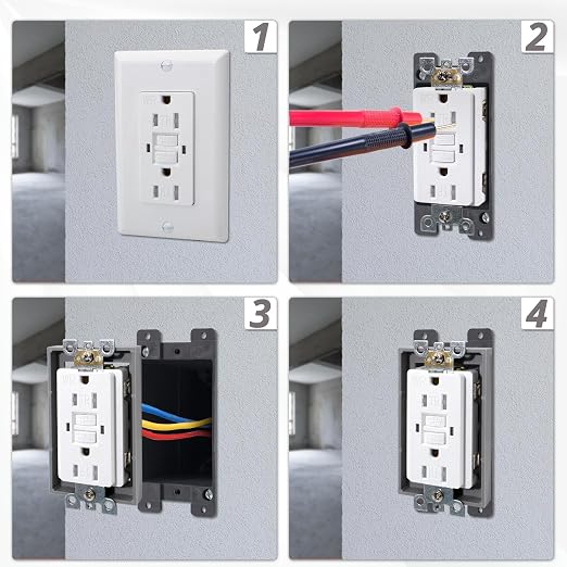 MAKERELE Single Gang Receptacle Box Extender, 1/4 Inch Gray, Durable ABS Plastic - Image 4