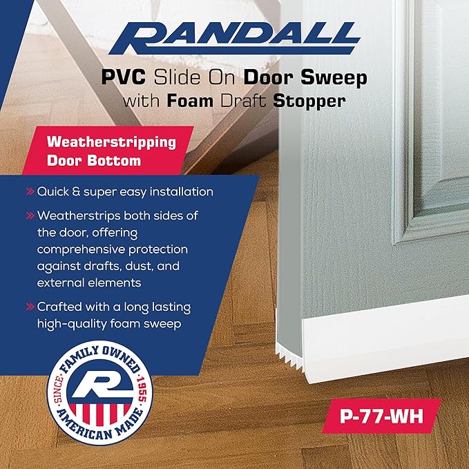 PVC Slide on Door Sweep with Foam Draft Stopper/Sweep - Image 3