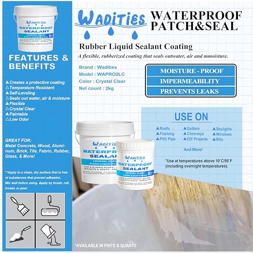 Invisible Waterproof Sealant Clear 70oz, Water-Based Waterproof Coating | - Image 3