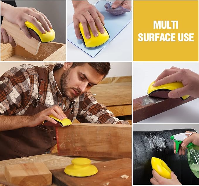 4PCS Hook and Loop Sanding Block Included 1 Cleaning Brush 5 Inch Round and - Image 4