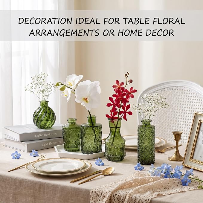 Clear Glass Bud Vase Set of 14 Pcs, Small Bud Vases in Bulk, Glass Crystal - Image 7