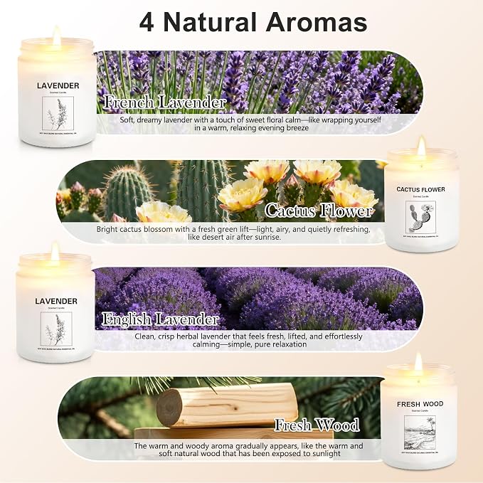 Scented Candles for Home, 4 Pack Soy Candle Gift Set - Image 2