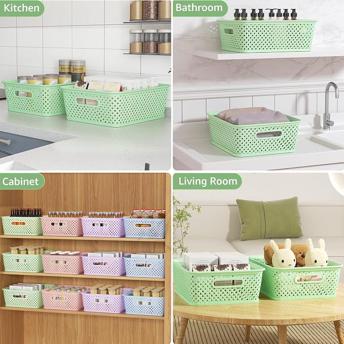 MaxGear 3 Pack Plastic Storage Baskets, Suitable - Image 4