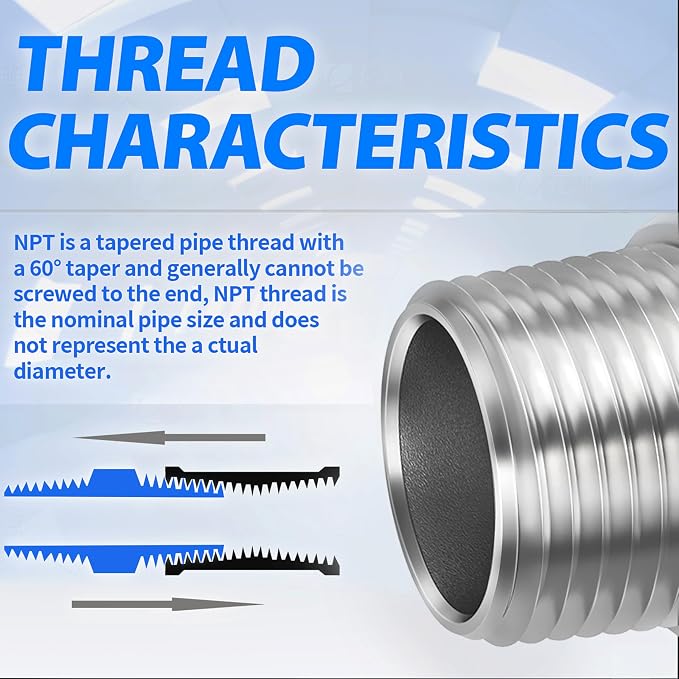 ChillWaves 304 Stainless Steel Cast Pipe Fitting, Union，1/2" NPT Male x 1/2" - Image 7