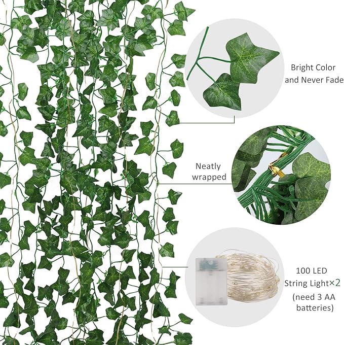 RECUTMS 24 Pack 172Ft Fake Ivy Vines - Image 3